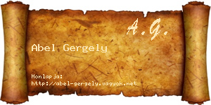Abel Gergely névjegykártya